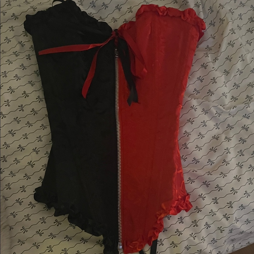 Amazon Black and Red Corset Top
